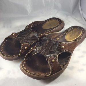 NikeLab Brown leather slides 8 1/2 B